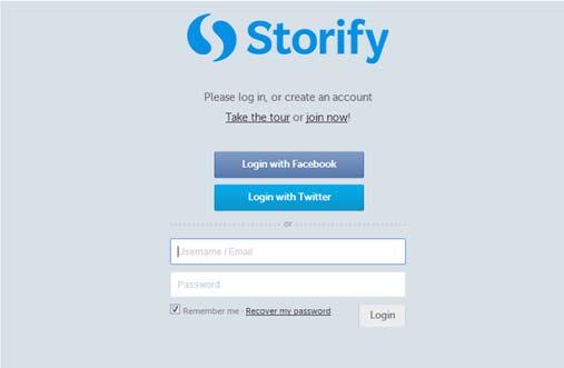Sometimes the login screen can be a little finicky. If that is the case, Open another browser window and got to Storify.com and log into the website directly.