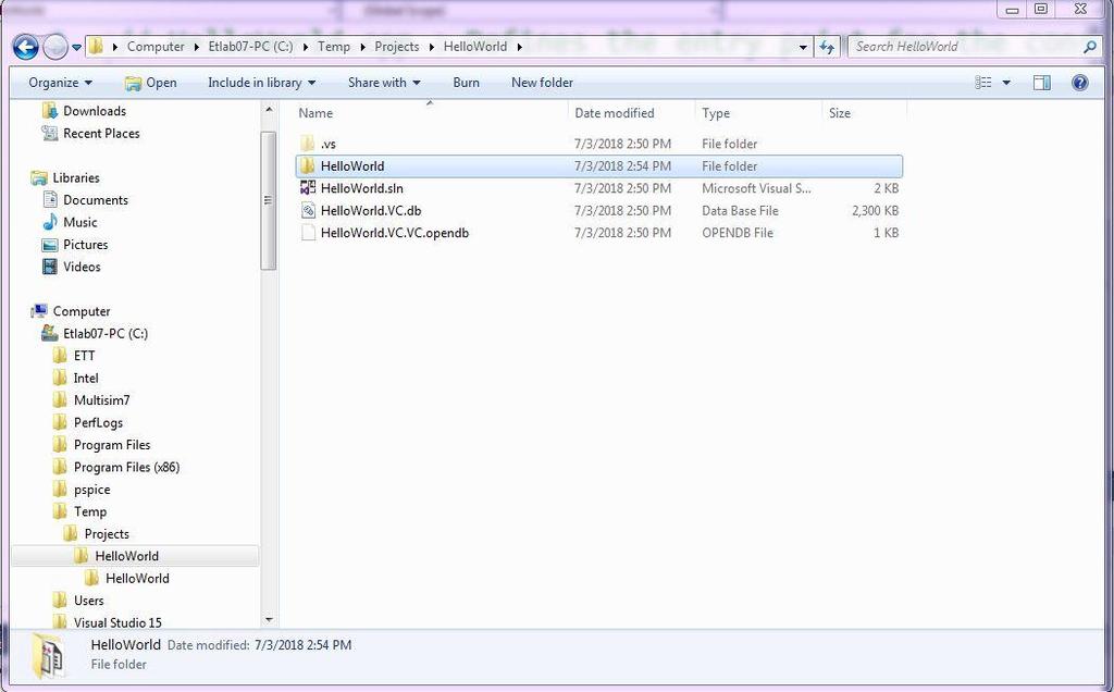 This shows the project root directory. The file with the sln extension is the project control file.