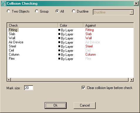 Checking Collision Use the Checking collision tool to check whether items in your drawing collide with each other.