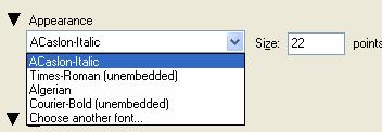 The choice of fonts available before are still available, and they include the label (unembedded) to separate them from your system fonts.