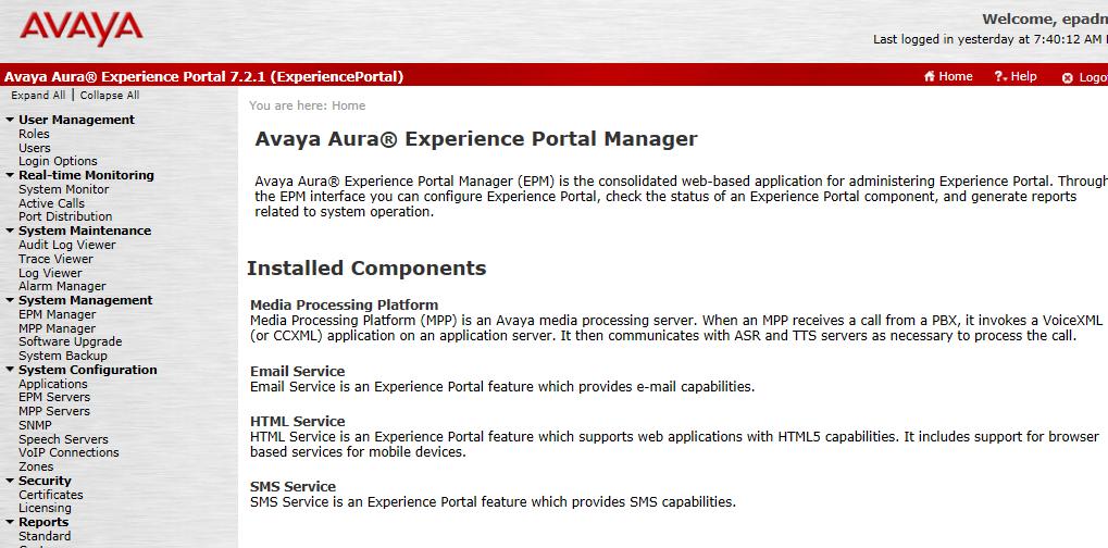5. Configure Avaya Aura Experience Portal This section describes the Experience Portal configuration to support the network shown in Figure 1.