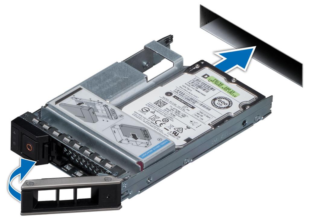 Figure 12. Installing hard drive Next step If applicable, install the front bezel. Removing 2.5 inch hard drive from 3.