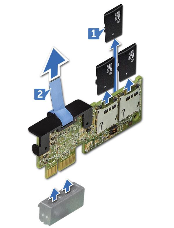 NOTE: Temporarily label each micro SD card with its corresponding slot number after removal Steps 1 Locate the vflash connector on the system board.