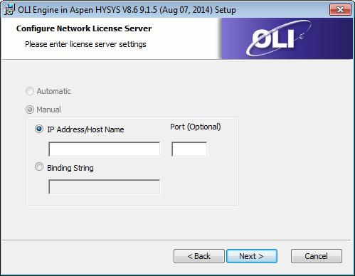 2.4 Application Security Settings for Network License Server If you licensed a network version of the OLI software the installation procedure is slightly altered.