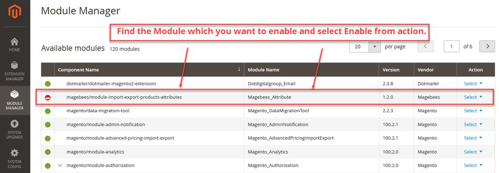 3. We will go to Module Manager Page. Here all available modules listed.