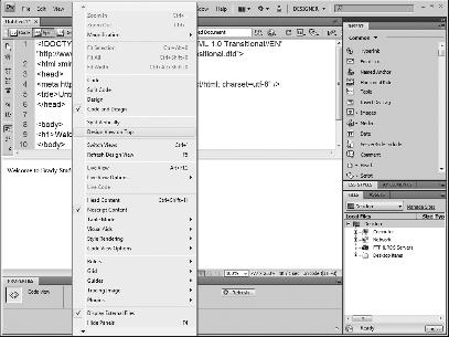 Explore Split View Dreamweaver offers a third view that provides the best features of both Design and Code view.