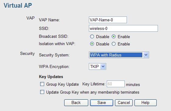 Security Settings - WPA with Radius This version of WPA requires a Radius Server on your LAN to provide the client authentication according to the 802.1x standard.
