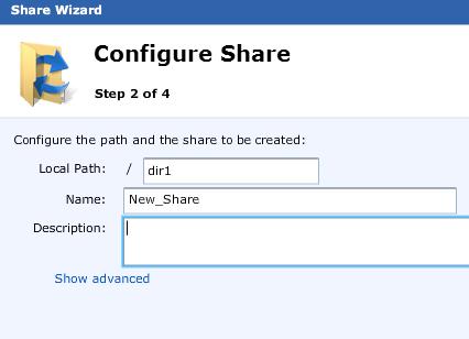 When creating a share there are two options: File System: Creates a share for the file system. Snapshot: Creates a share for a writable snapshot (Figure 29).