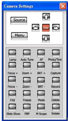 control and control panel of the DC265. Refer to DC265 User Manual Chapter 6 Control Panel / Remote Control and Setting Menu. 5. Press [Setting] to capture images in MS-Word. 6. Press [Cancel] to exit.