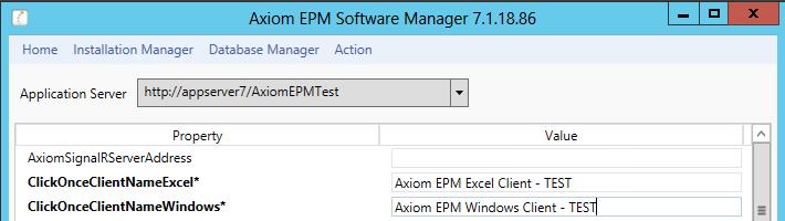 Refreshing Axim TEST Click Ok when the upgrade has cmpleted. In the ASM menu select Installatin Manager > Reset Server Cache. Cnfirm that the crrect Axim URL is selected, and click Reset.