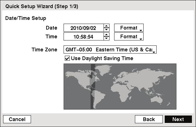 Select either Quick wizard or Network wizard and select the Next button to start the selected setup wizard.