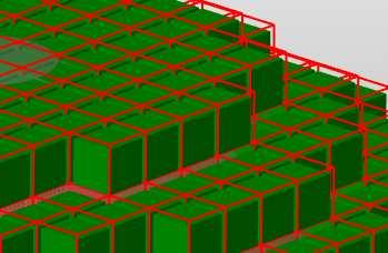 VIEWING OPTIONS FOR FRAGMENTS 63 Figure 4.5: The structure cells are displayed with a red grid. On the left, the structure cells and the grid cells have the same size.