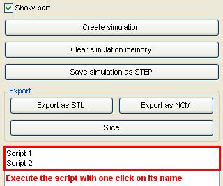 THE LUA SCRIPT LANGUAGE 93 Figure 6.3: If "Show in 3S Executor" is ticked, you can execute your scripts in the tabsheet of the structure in Parts section of the project tree 6.