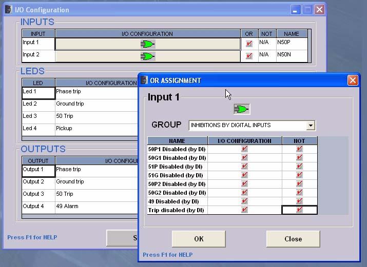 6.1 INPUT CONFIGURATION (FOR OPTIONS 1 AND 2) 6 I/0 CONFIGURATION INPUT CONFIGURATION WITH MORE THAN ONE FUNCTION (OR). EXAMPLE As shown on the figure below, input 1 is assigned to an OR.