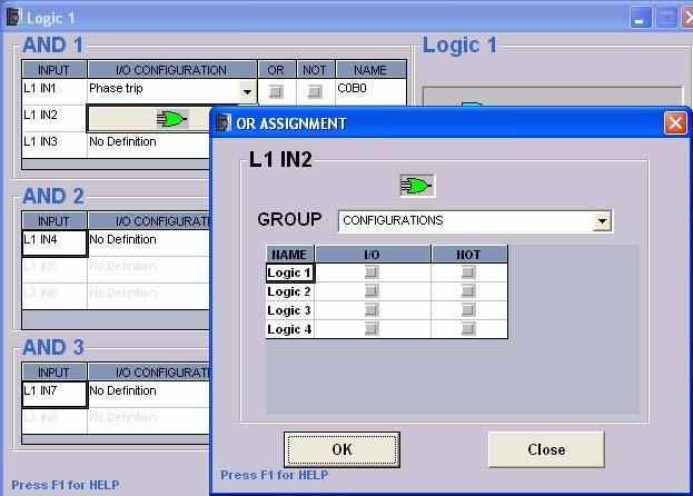 7.1 LOGIC DESCRIPTION 7 LOGIC CONFIGURATION (ONLY OPTION 2 MODELS) As shown on the example above, it is also possible to apply logic ORs to each AND logic input, as well as to invert the AND outputs.