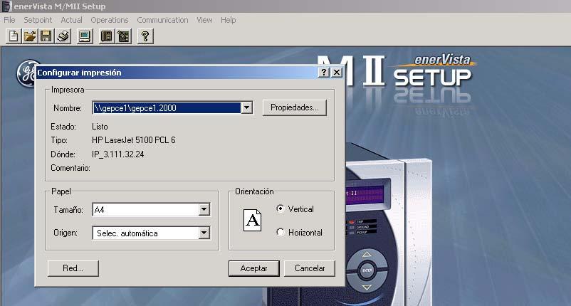 4 COMMUNICATIONS 4.2 FILE 4.2.5 GET INFO FROM RELAY The File Get info from relay option enables the user to save the relay settings in a file on the hard disk of the computer.