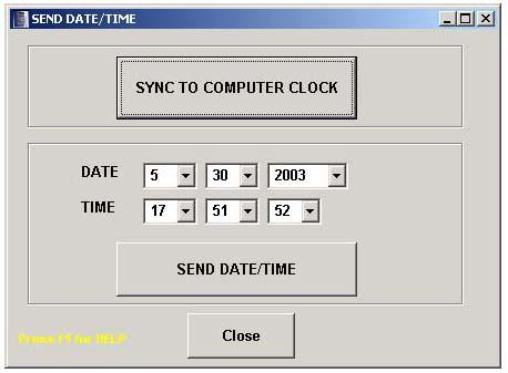 4.3 SETPOINT 4 COMMUNICATIONS 4.3.6 DATE /TIME The change date/time option opens a window with two choices: Sending the PC date and time to the unit, this is, synchronizing the PC and the unit.