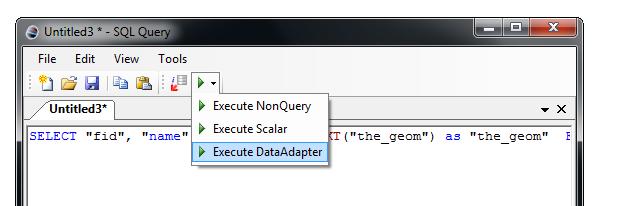 2.3. Execute command to Database After generating SQL command, you can edit it in the editor and execute it by click on