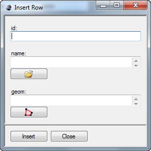 The Insert Row window will appear. Now you can enter the data.