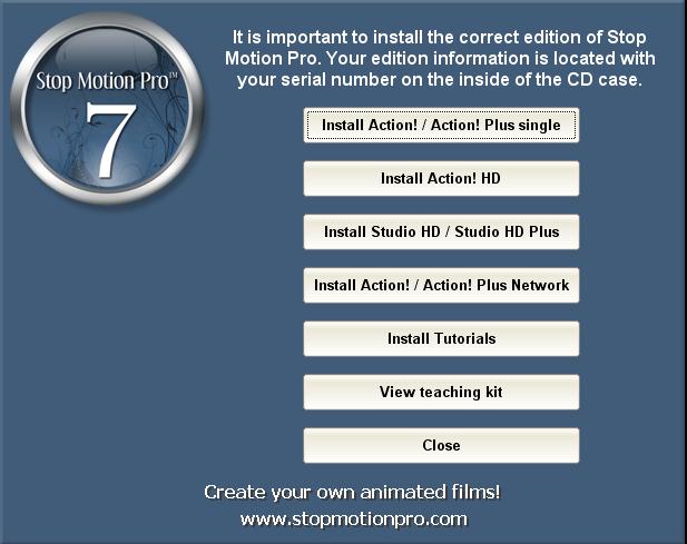 Installation, registering and unlocking 7 2 Installation, registering and unlocking 2.1 Installation Stop Motion Pro can be delivered via Internet download or CDROM.