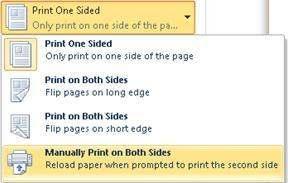 When you print, Word will prompt you to turn over the stack to feed the pages into the printer again. PRINT ODD AND EVEN PAGES You can also use the following procedure to print on both sides: 1.