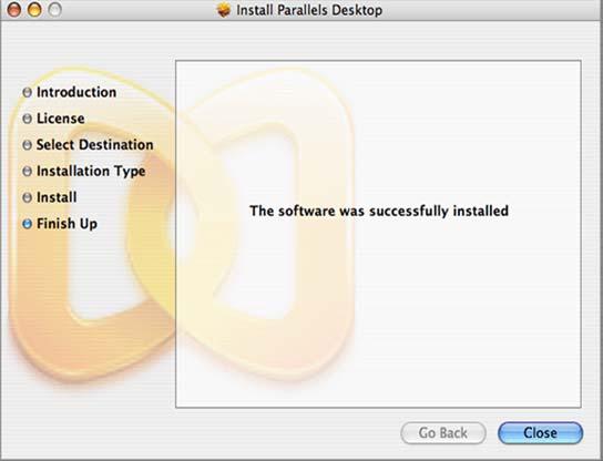 7 When Parallels Desktop installation is complete, you see this