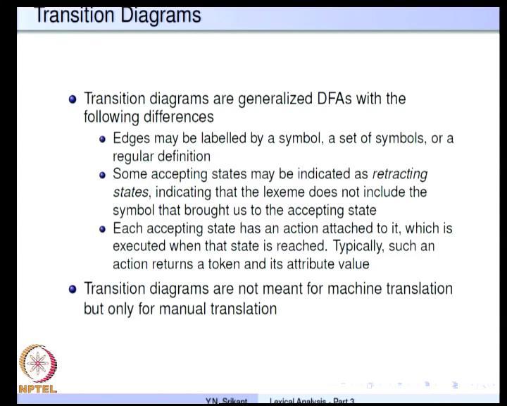 (Refer Slide Time: 00:49) So, to do a bit of recap transition diagrams are generalized deterministic finite automata, but there are a few differences.