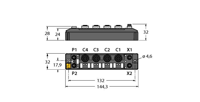 M12 slots for IO-Link Master, 5-pin IO-Link Protocol 1.