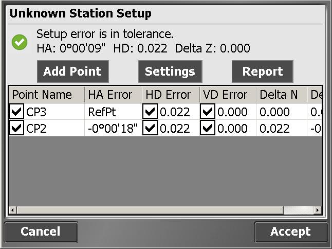 In the Total Station menu, select Station Setup. If you just connected to the total station, the software prompts you for the station establishment method.