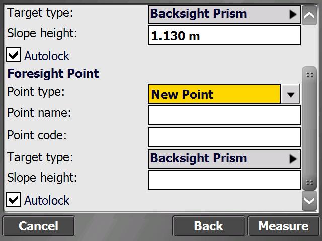 13 Traverse Workflow The backsight point can be selected by two methods: a. Select a control point/point from the map. b. Select a control point/point from the point list.