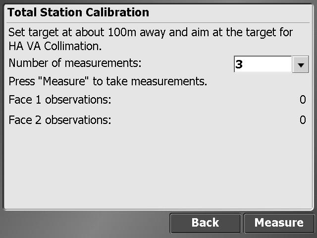 total station, and at approximately the same elevation as the total station telescope. The target can be any object including a road sign, window frame, or an adhesive prism target.