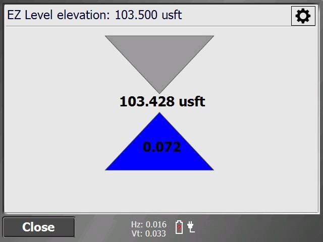 The EZ Level elevation is the elevation value that is used to display the cut/fill values to on the EZ Level screen, and is relative to the arbitrary benchmark elevation.