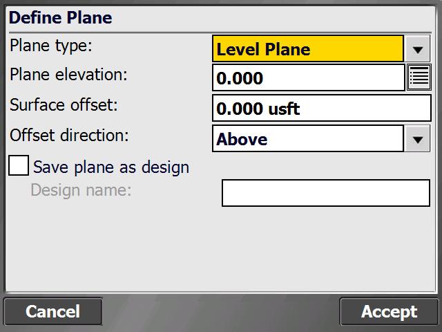Stakeout Workflow Planes Use the Stake Plane feature to define a plane similar to how a grade laser works and then use a GNSS or a Total Station to get an indication of the resulting cut/fill between