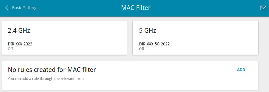 MAC Filter On the Wi-Fi / MAC Filter page, you can define a set of MAC addresses of devices which will be allowed to access the WLAN, or define MAC addresses of devices which will not be allowed to