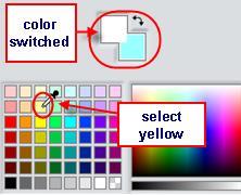 To select two colors, click first either Eyedropper Tool