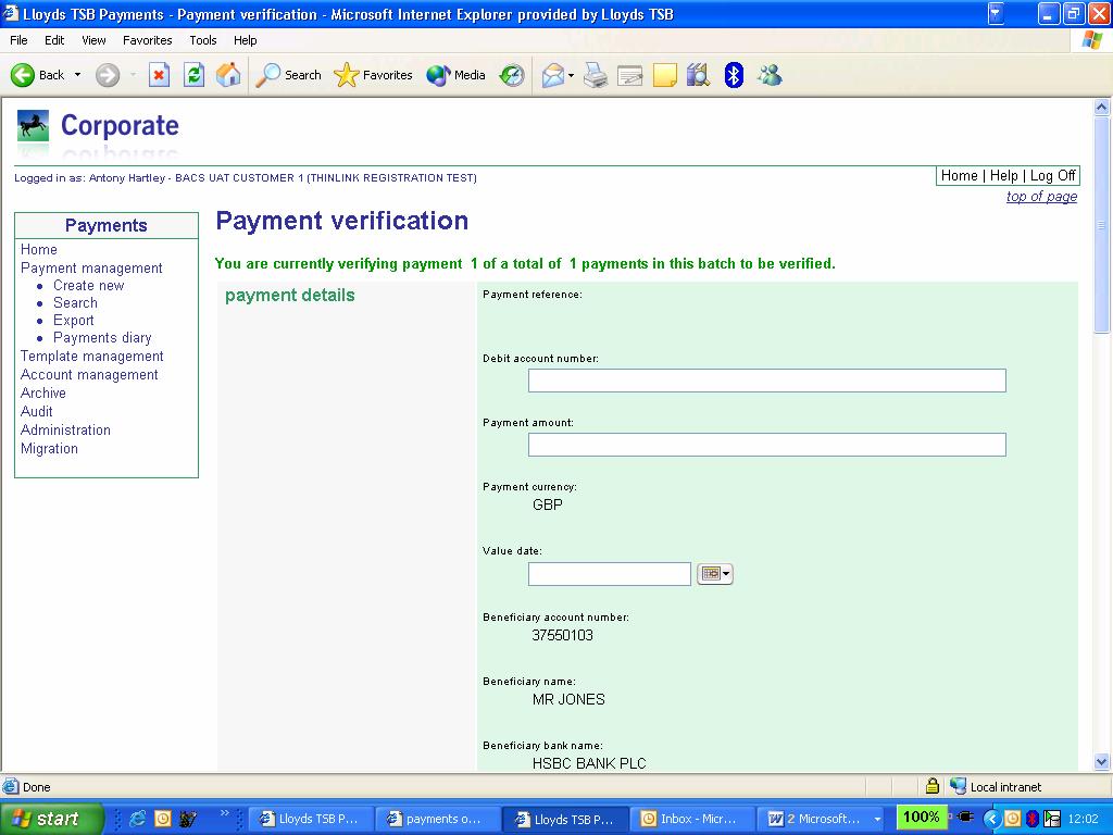 3. The fields that were selected to be manually verified are displayed as blank fields.
