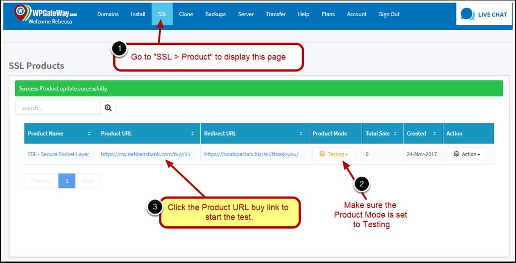Making a Test Purchase for Pennies Making a Test Purchase for Pennies When you change the Product Mode to Testing, the test purchase price is automatically changed to pennies -- without ever changing