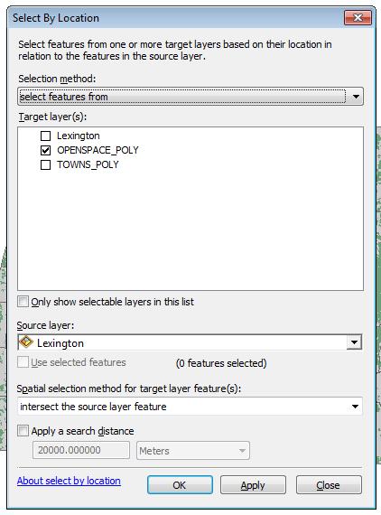 11. Now Right-click on the OPENSPACE_POLY layer in the Table of Contents, and choose Selection Create Layer from Selected Features. You ll see the selected features in their own layer.