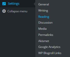 Add a Tagline for your blog. Reading Settings 1.