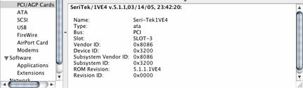 Under PCI/AGP Cards section, SeriTek/1VE4, or SeriTek/1eVE4 should show up as an ata card type. 4.
