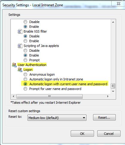 INTEGRATING IBM SECURITY PRIVILEGED IDENTITY MANAGER WITH OBSERVEIT ENTERPRISE SESSION RECORDING 11 2 In the Security Settings dialog box, select User Authentication => Logon => Automatic logon with