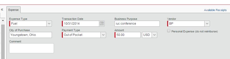 18. Reducing the amount of the Expense Report Click on any of the expenses to open up the expense in the Expense pane. Click on the Personal Expense (do not reimburse).