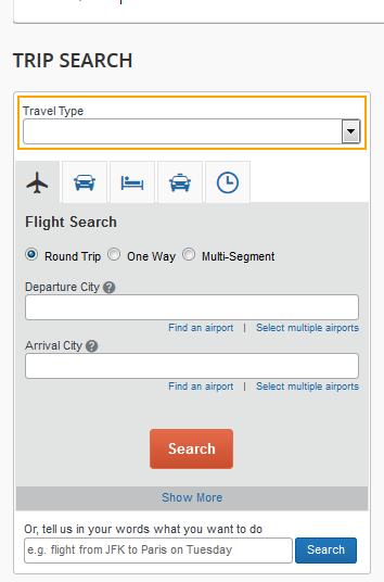 Screen shot of Request ID Once you are logged into Concur, the booking tool is down the left-hand side of the screen or you can choose the Travel at the top of the screen.