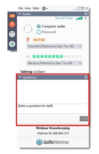 Click GoToWebinar to edit Master Logistics title style Minimize or maximize control panel Phone lines are muted Please use question pane to ask