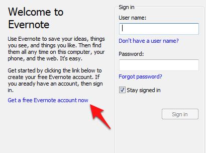 Download and install Evernote Once Evernote installation completes, you will be greeted with a welcome screen: If you
