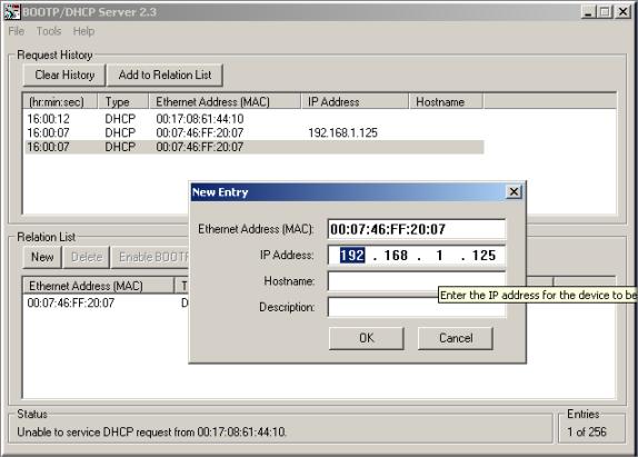 BOOTP/DHCP Mode (300/400) An Ethernet station (client) may obtain IP address from the BOOTP / DHCP server when address switches are set to 300 (BOOTP) or 400 (DHCP).