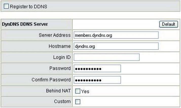 DDNS These settings are only necessary when the gateway is set up behind an Internet sharing device that uses a dynamic IP address and does not support DDNS.