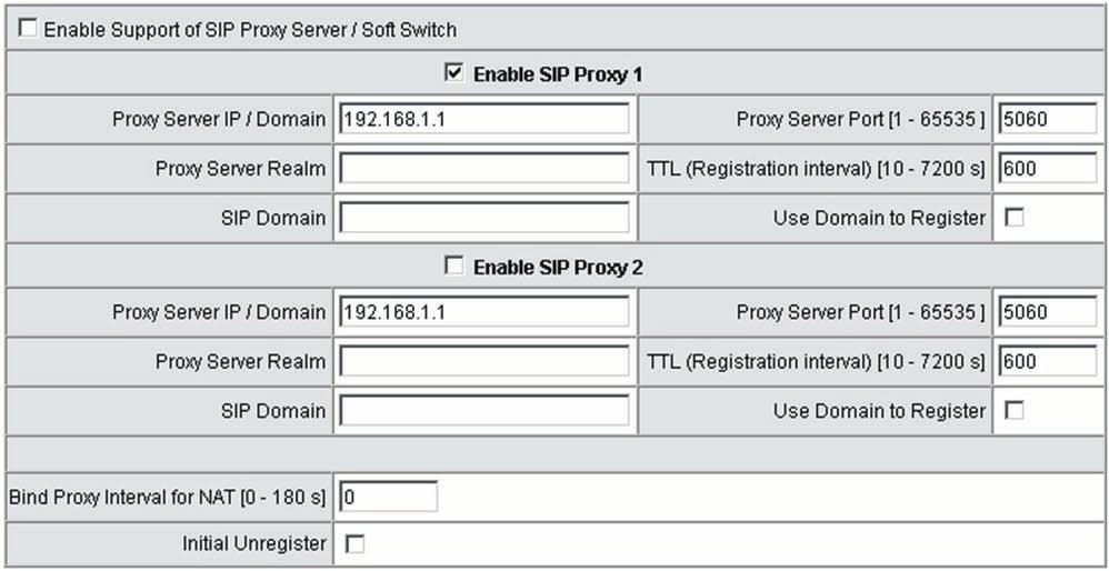It depends on the Proxy. NOTE: All settings in this section are specific to your VoIP network. Please ask your VoIP service provider whether they require these settings.