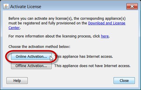 Note: If you need to license new features that you purchase after finishing the initial configuration and licensing process, you can use the License Manager dialog to license the new features.