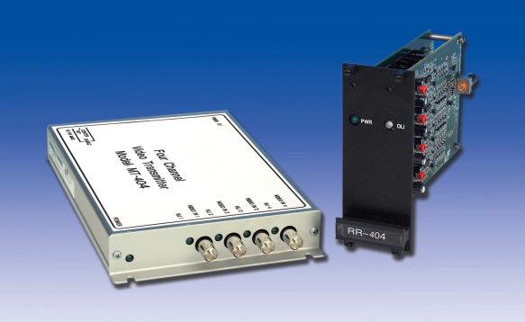 404 Single Four-Channel FM System MT404 - Module - Source MR404 - Module - Control Site RT404 - Rack Card - Source RR404 - Rack Card - Control Site Compatible with NTSC; RS-170A & RS-343A and PAL